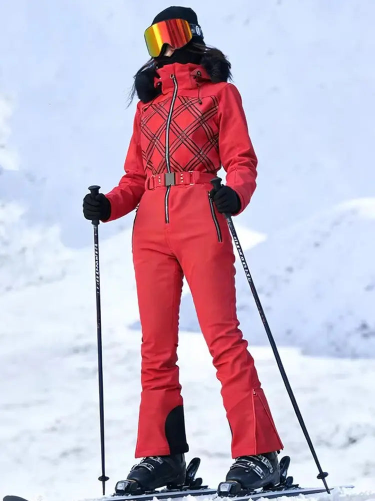 Women Chic Ski & Snowboard Suits Full Body One-piece Jumpsuits