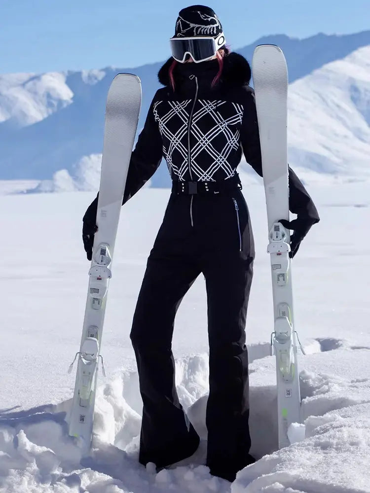 Women Chic Ski & Snowboard Suits Full Body One-piece Jumpsuits