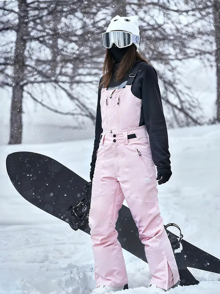 Women Detachable Insulated Snow Bib Pants Ski Overalls