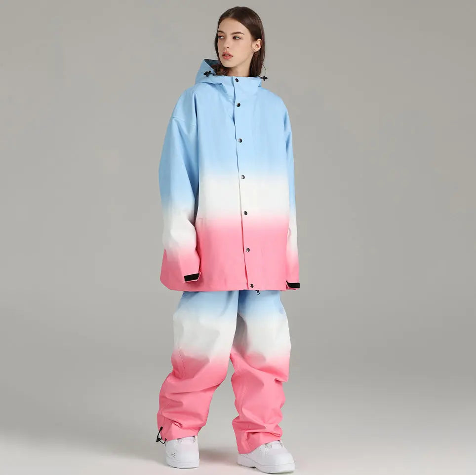 Women Downhill Ski Cargo Jacket Waterproof Snowsuits