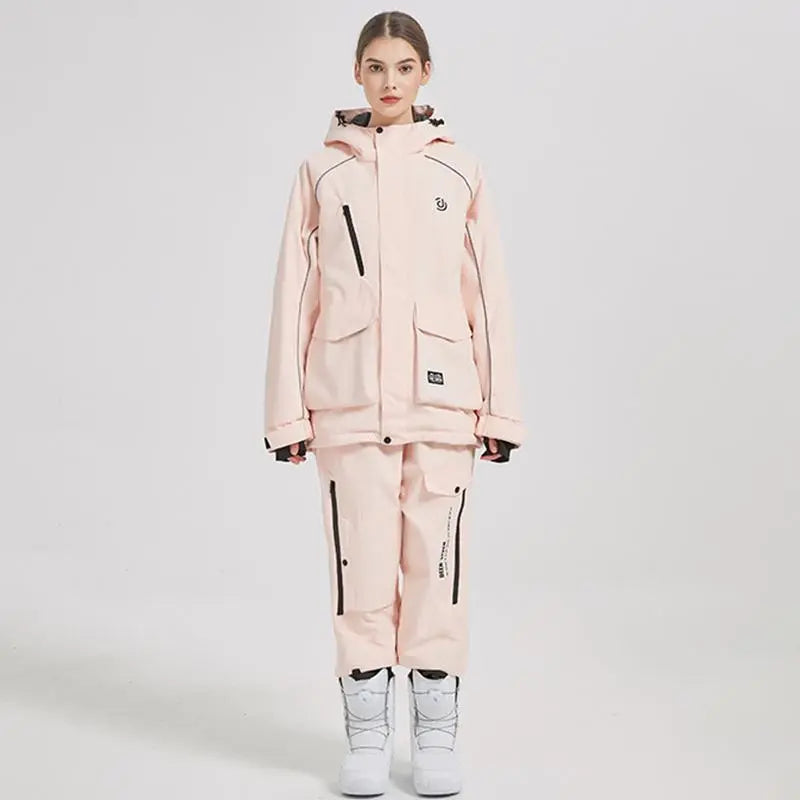 Women Insulated Snowboarding Jacket & Pants Set Hiking Snow Suits