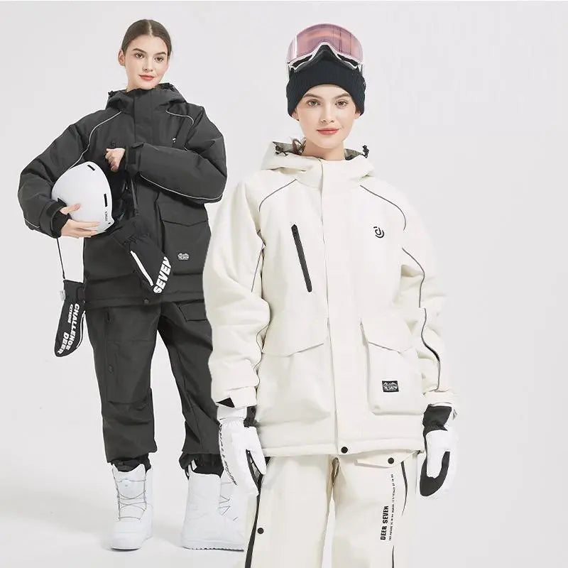 Women Insulated Snowboarding Jacket & Pants Set Hiking Snow Suits