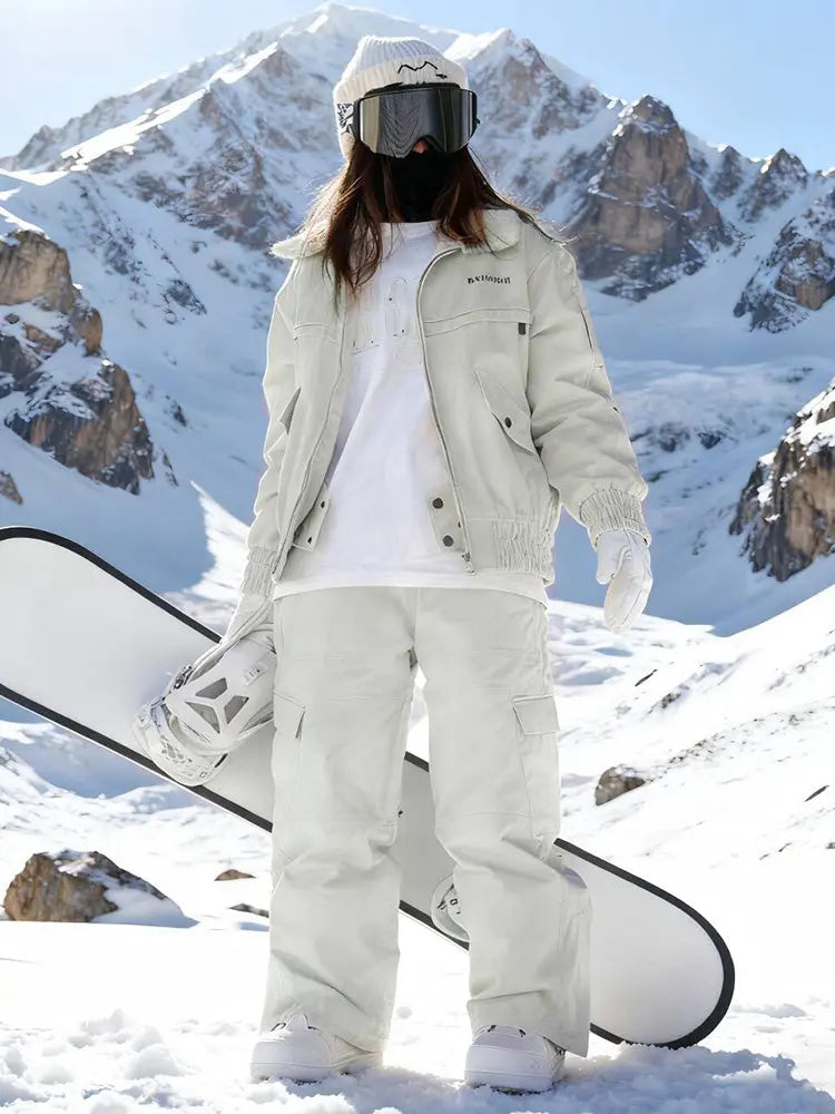Women Lapel Collar 3L Snow Jacket &  Baggy Snow Trousers