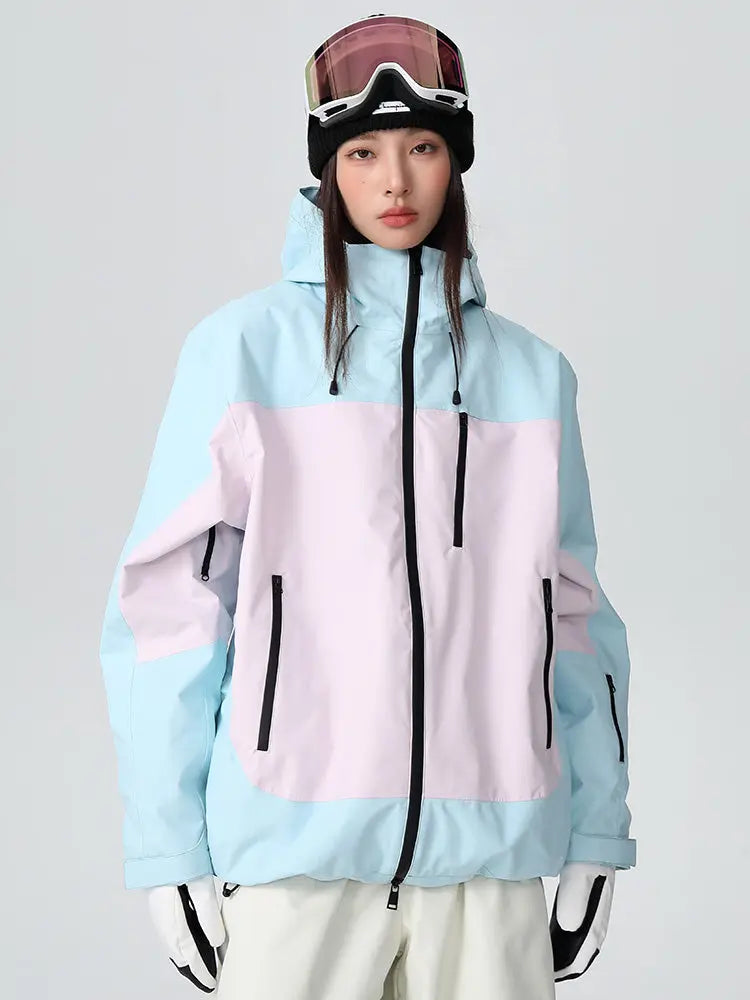 Women Men Retro Baggy Snow Jacket Insulated 3L Ski Coat