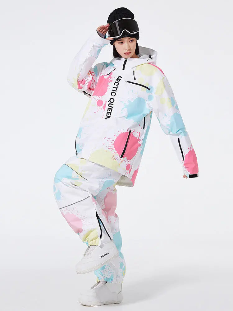 Women Tie-Dye Snow Jacket & Baggy Pants