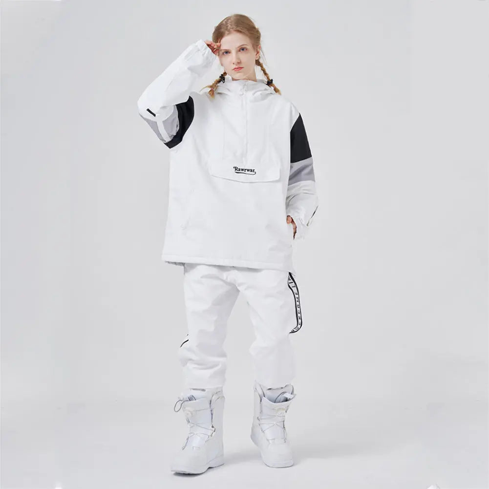 Unisex Ski Snowboard Insulated Anorak Hoodie Winter Ski Jacket
