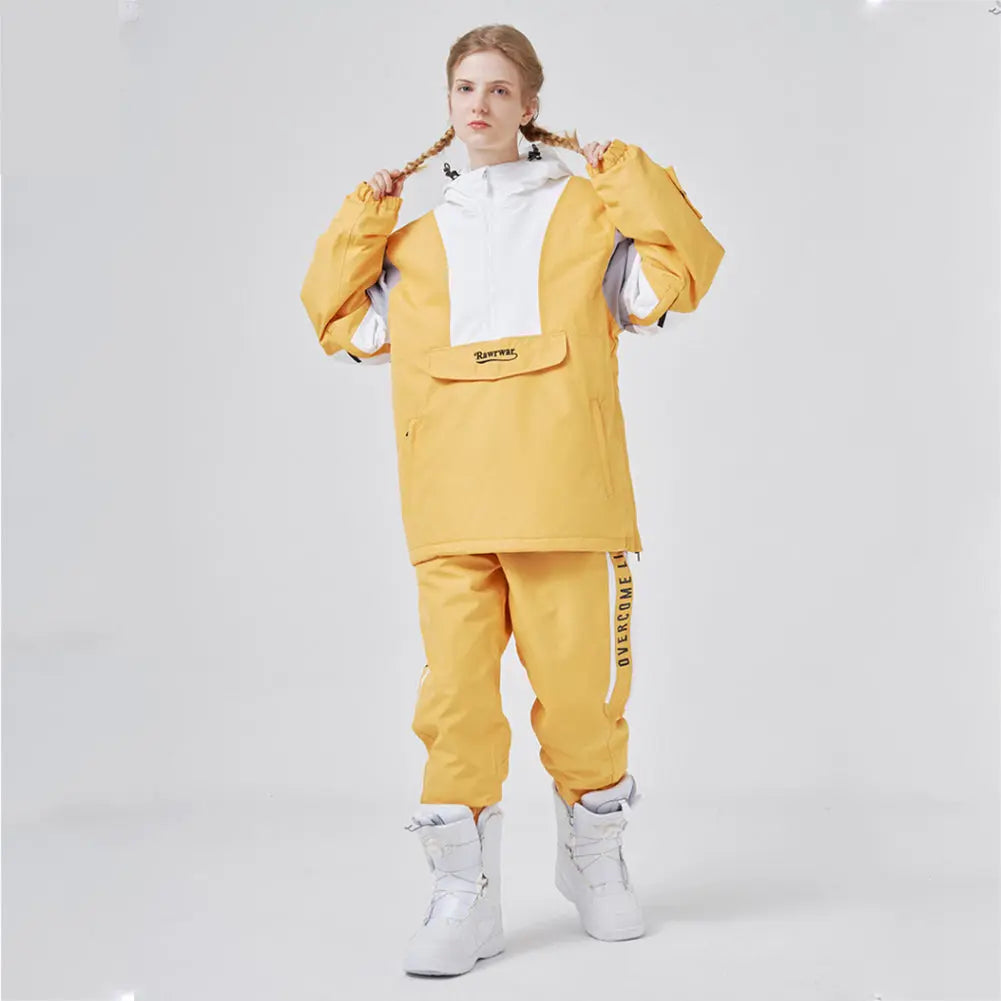 Unisex Ski Snowboard Insulated Anorak Hoodie Winter Ski Jacket