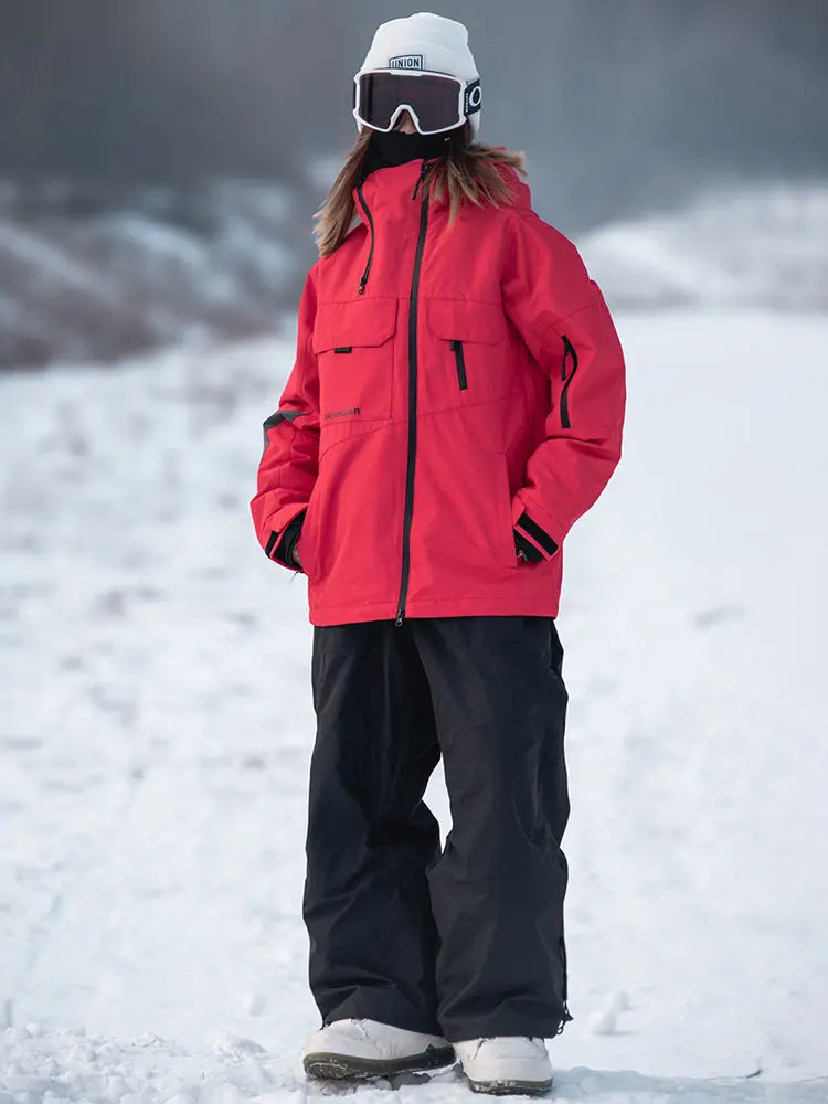 Women's Stand Collar Snowsuit 3L Snow Suit Set