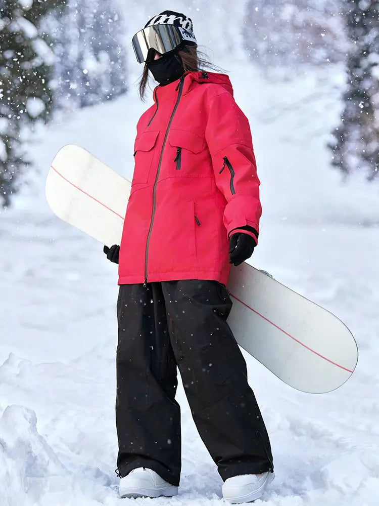 Women's Stand Collar Snowsuit 3L Snow Suit Set
