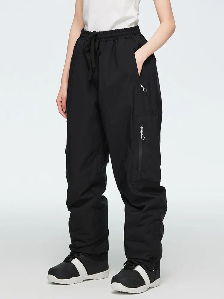 Women's Elastic Waist Cargo Snow Pants