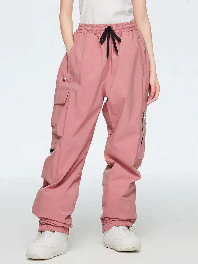 Women's Elastic Waist Cargo Snow Pants