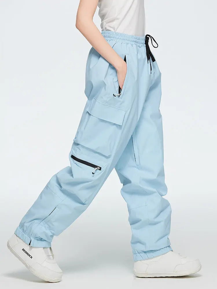 Women's Elastic Waist Cargo Snow Pants