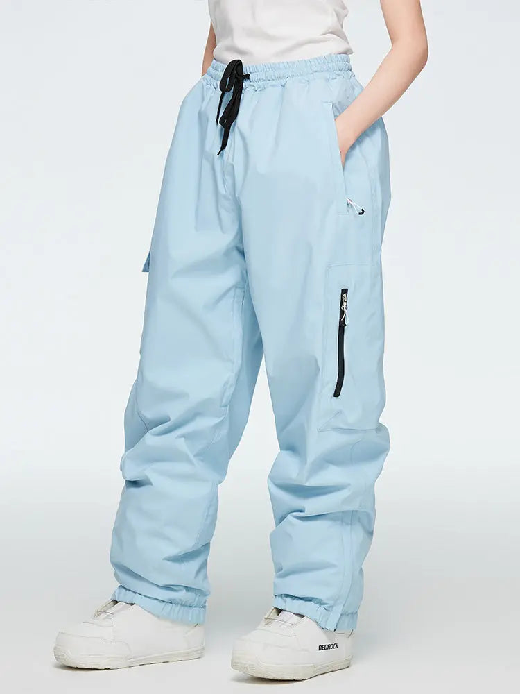 Women's Elastic Waist Cargo Snow Pants
