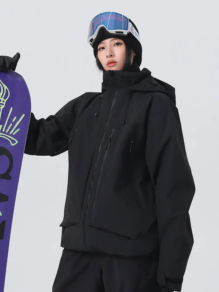 Women's High collar Ski Jacket Baggy Snow Jacket for Winter