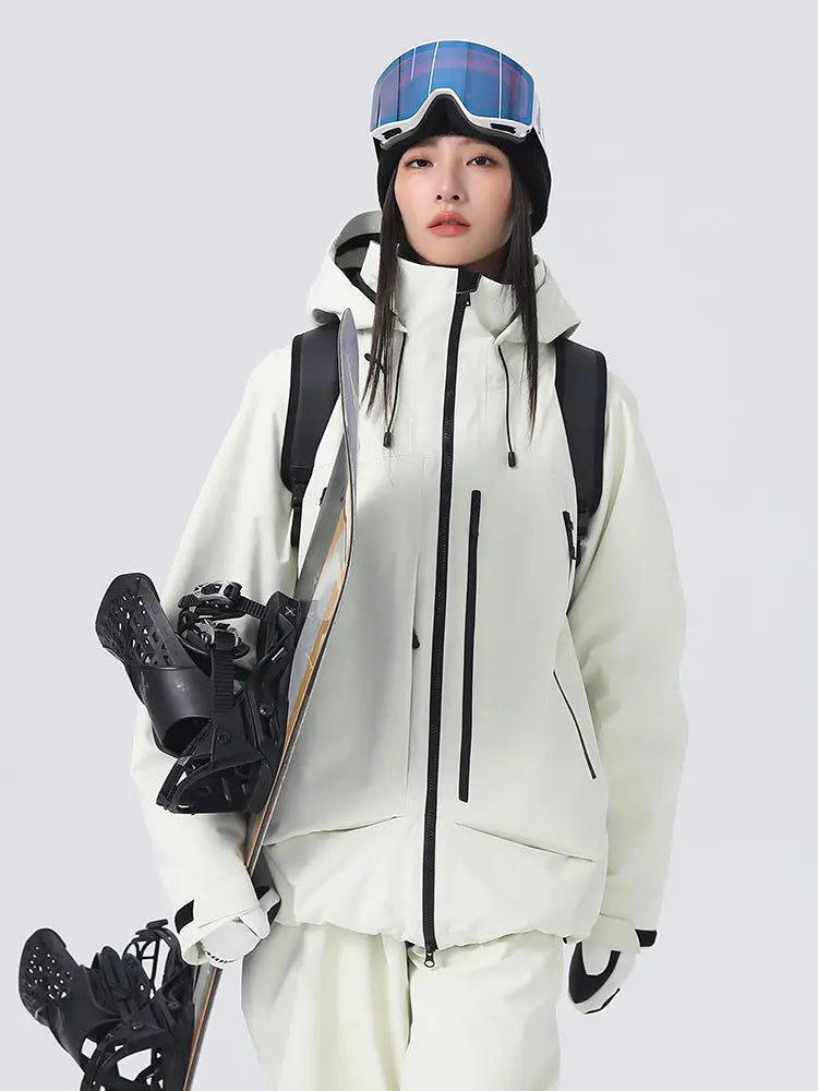 Women's High collar Ski Jacket Baggy Snow Jacket for Winter
