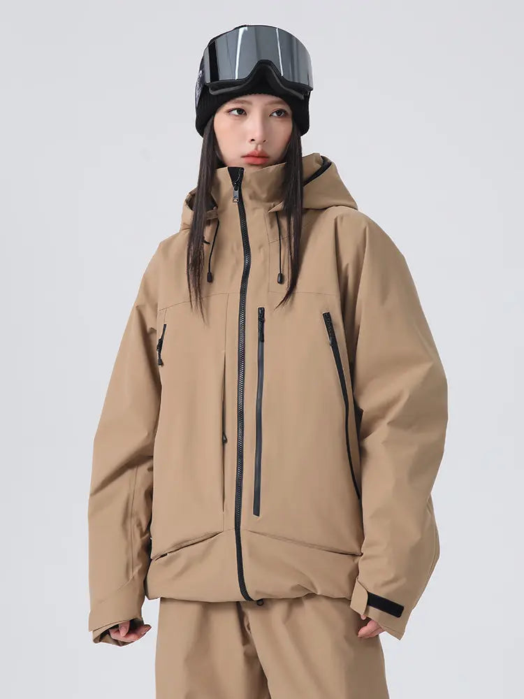 Women's High collar Ski Jacket Baggy Snow Jacket for Winter