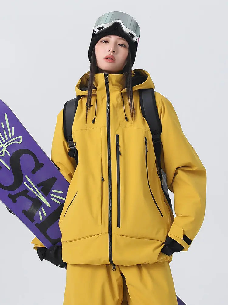 Women's High collar Ski Jacket Baggy Snow Jacket for Winter