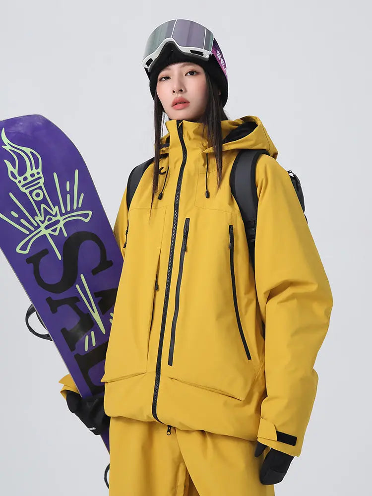 Women's High collar Ski Jacket Baggy Snow Jacket for Winter