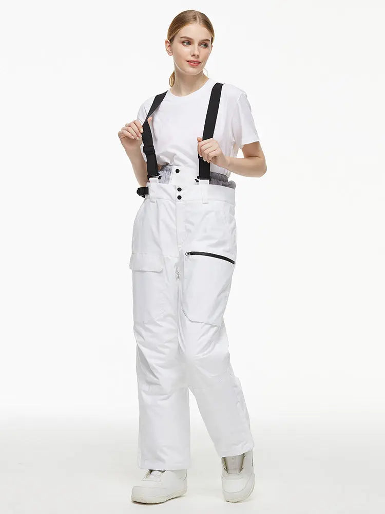 Women's Loose Fit Snow Bibs Pants Winter Snowboard Overalls