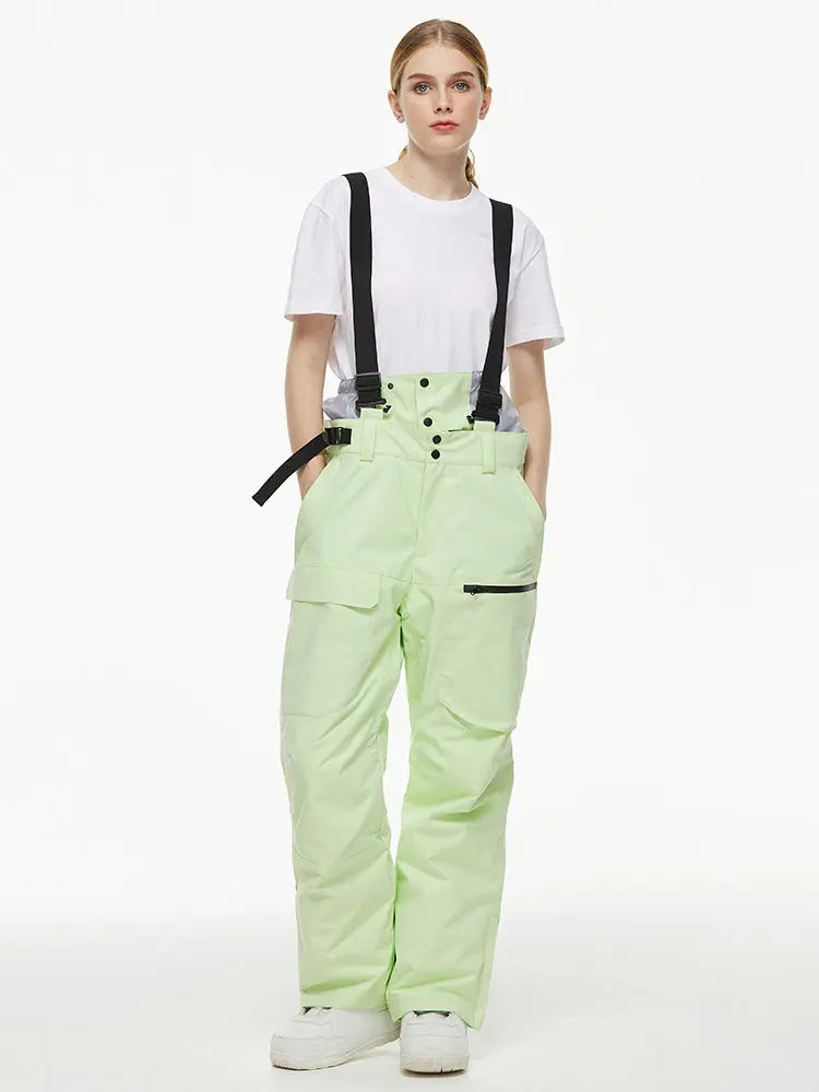 Women's Loose Fit Snow Bibs Pants Winter Snowboard Overalls