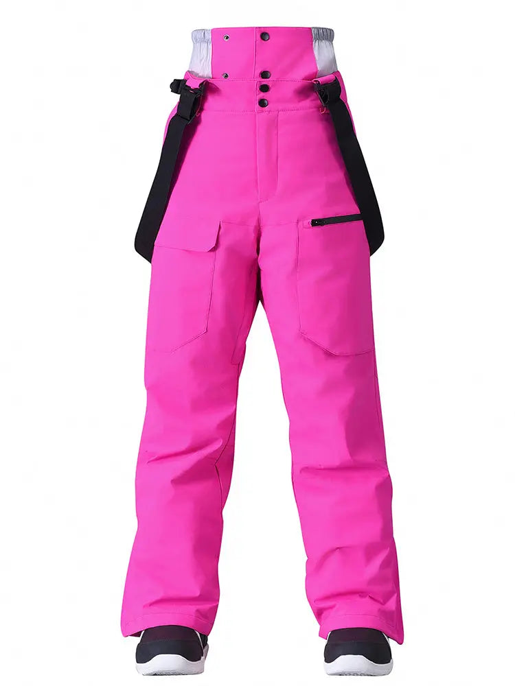 Women's Loose Fit Snow Bibs Pants Winter Snowboard Overalls