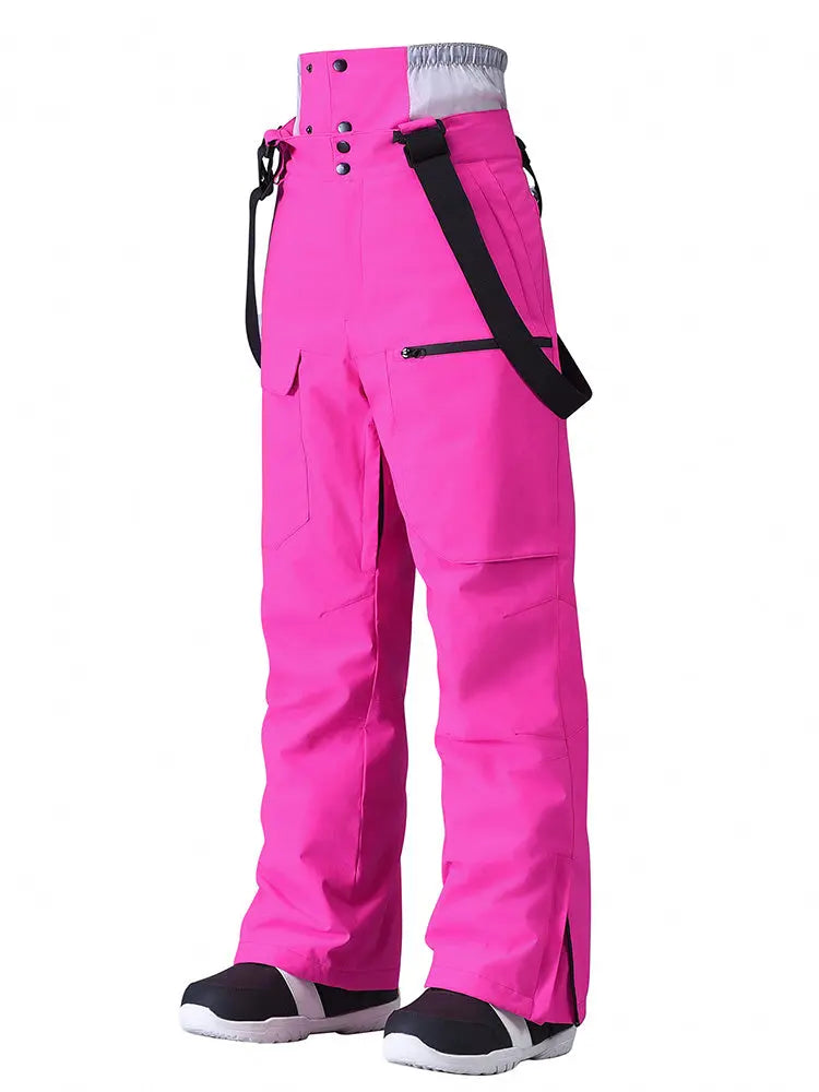 Women's Loose Fit Snow Bibs Pants Winter Snowboard Overalls