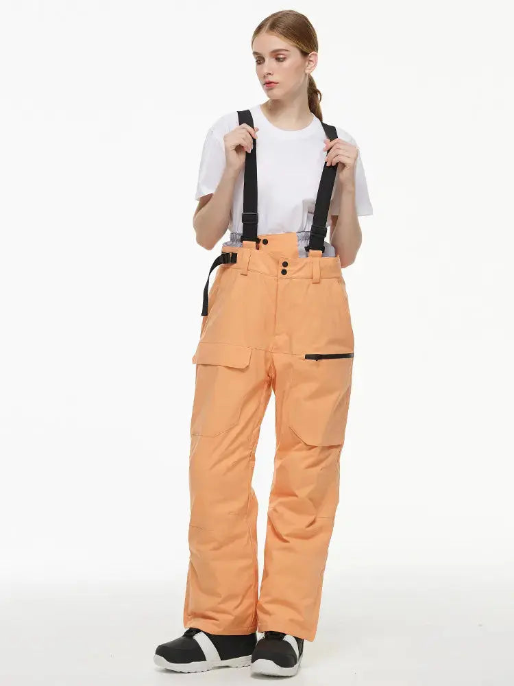 Women's Loose Fit Snow Bibs Pants Winter Snowboard Overalls