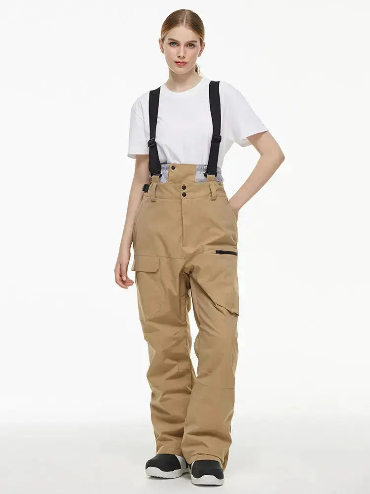 Women's Loose Fit Snow Bibs Pants Winter Snowboard Overalls