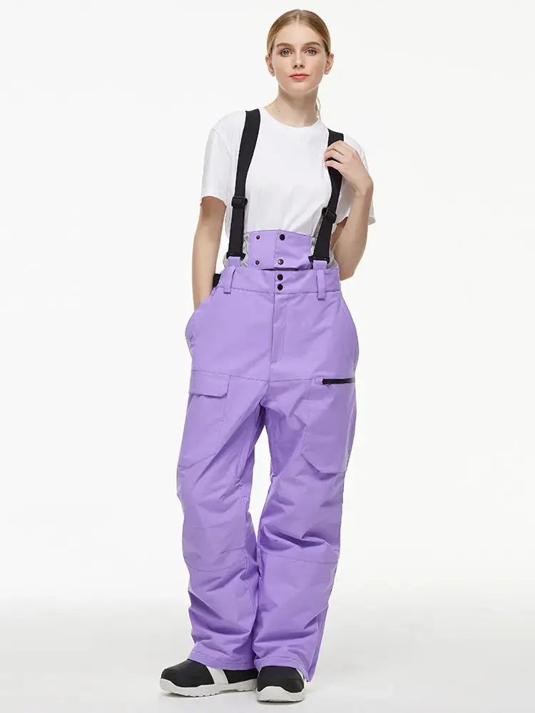 Women's Loose Fit Snow Bibs Pants Winter Snowboard Overalls
