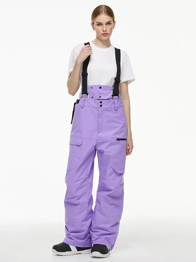 Women's Loose Fit Snow Bibs Pants Winter Snowboard Overalls