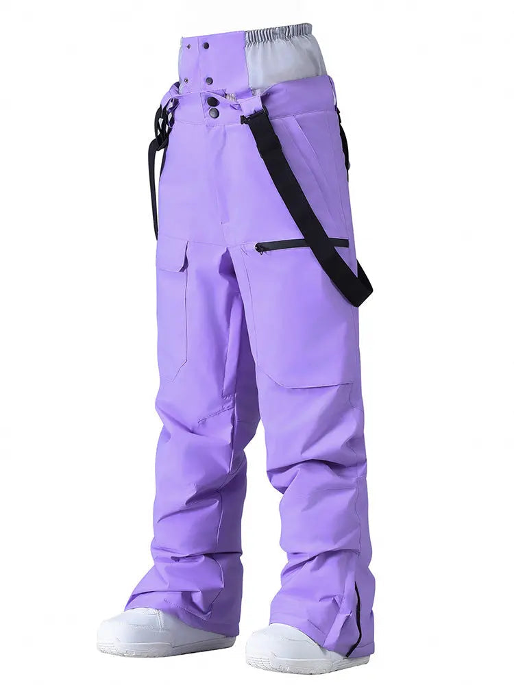 Women's Loose Fit Snow Bibs Pants Winter Snowboard Overalls