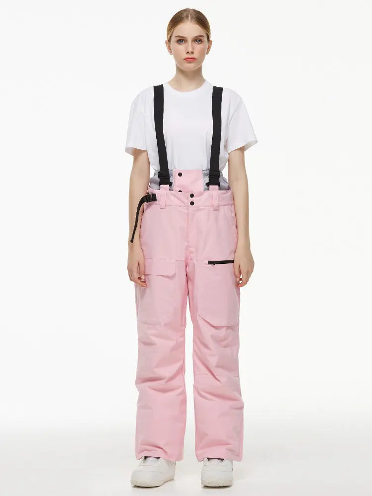 Women's Loose Fit Snow Bibs Pants Winter Snowboard Overalls