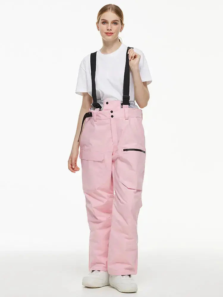 Women's Loose Fit Snow Bibs Pants Winter Snowboard Overalls