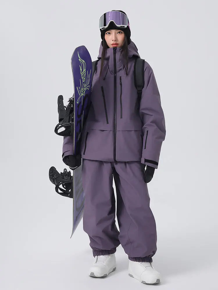 Women's Pro 3L Freeride Snowboard Snow Suits Baggy Snow Outwear