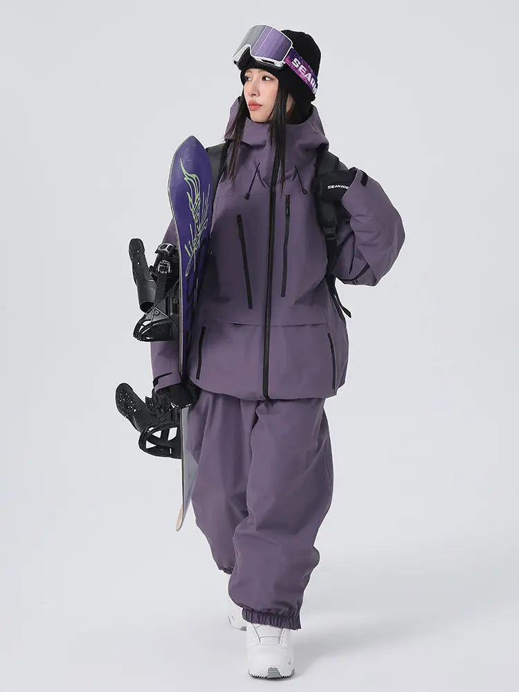 Women's Pro 3L Freeride Snowboard Snow Suits Baggy Snow Outwear