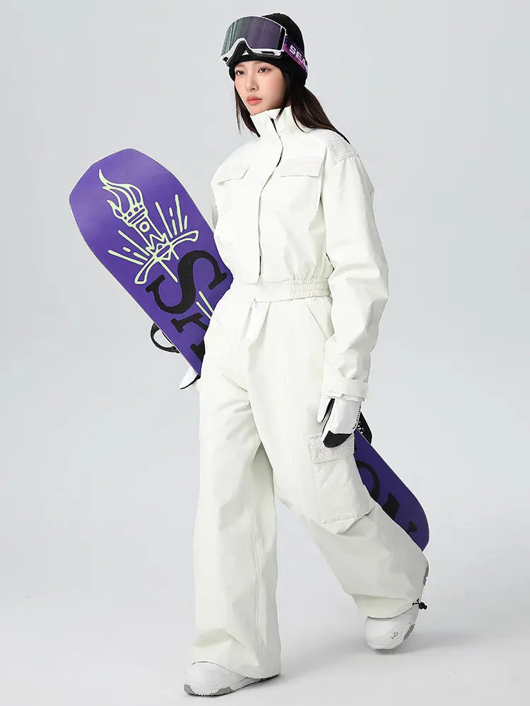 Women's High-Rise Alpine Flow Relaxed Snowsuit Overall Pants Set