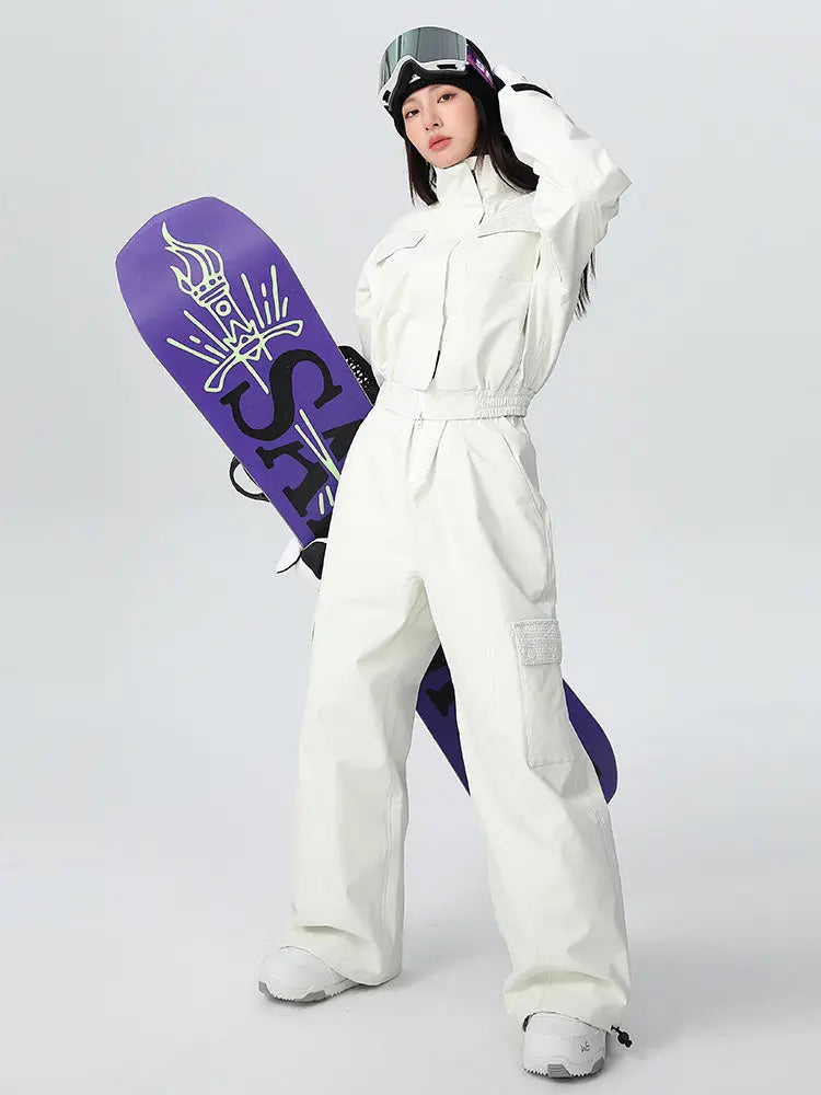 Women's High-Rise Alpine Flow Relaxed Snowsuit Overall Pants Set