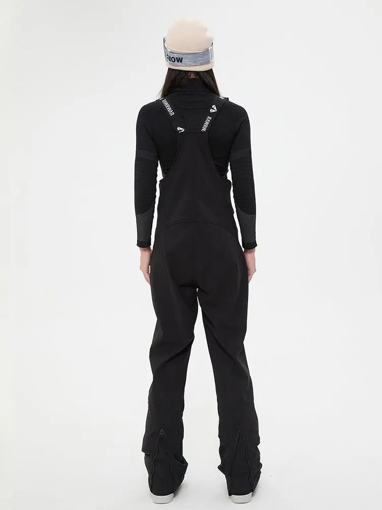Women's Solid Color Ski Bib Overalls