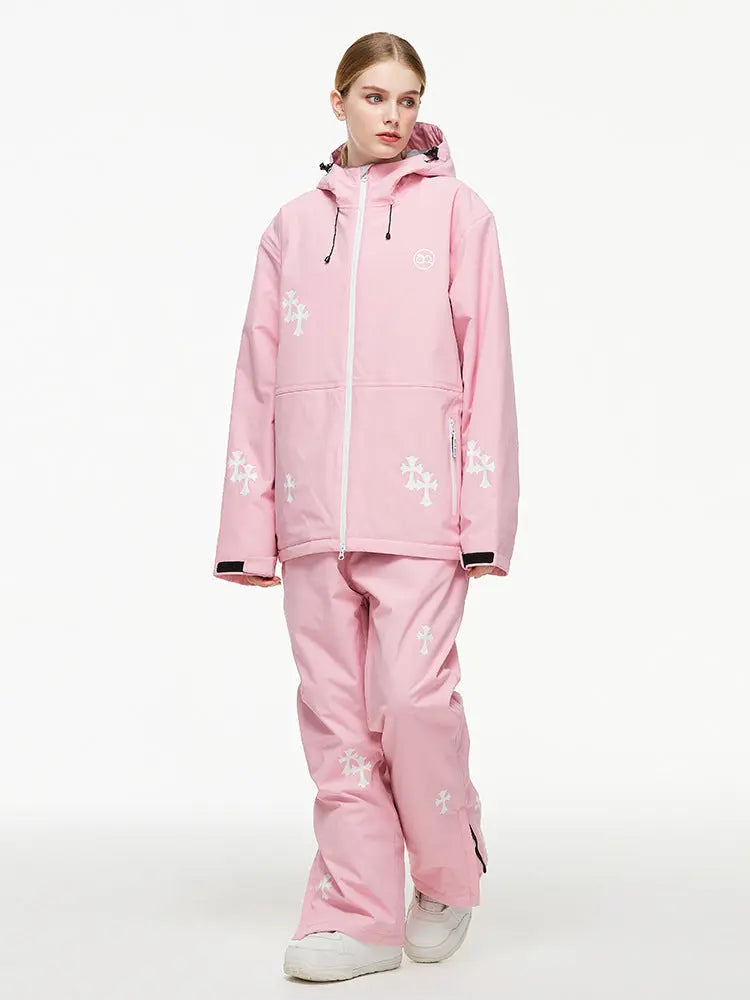 Womens Ski Outfit Set Cute Snowboarding Jackets and Bibs Pants
