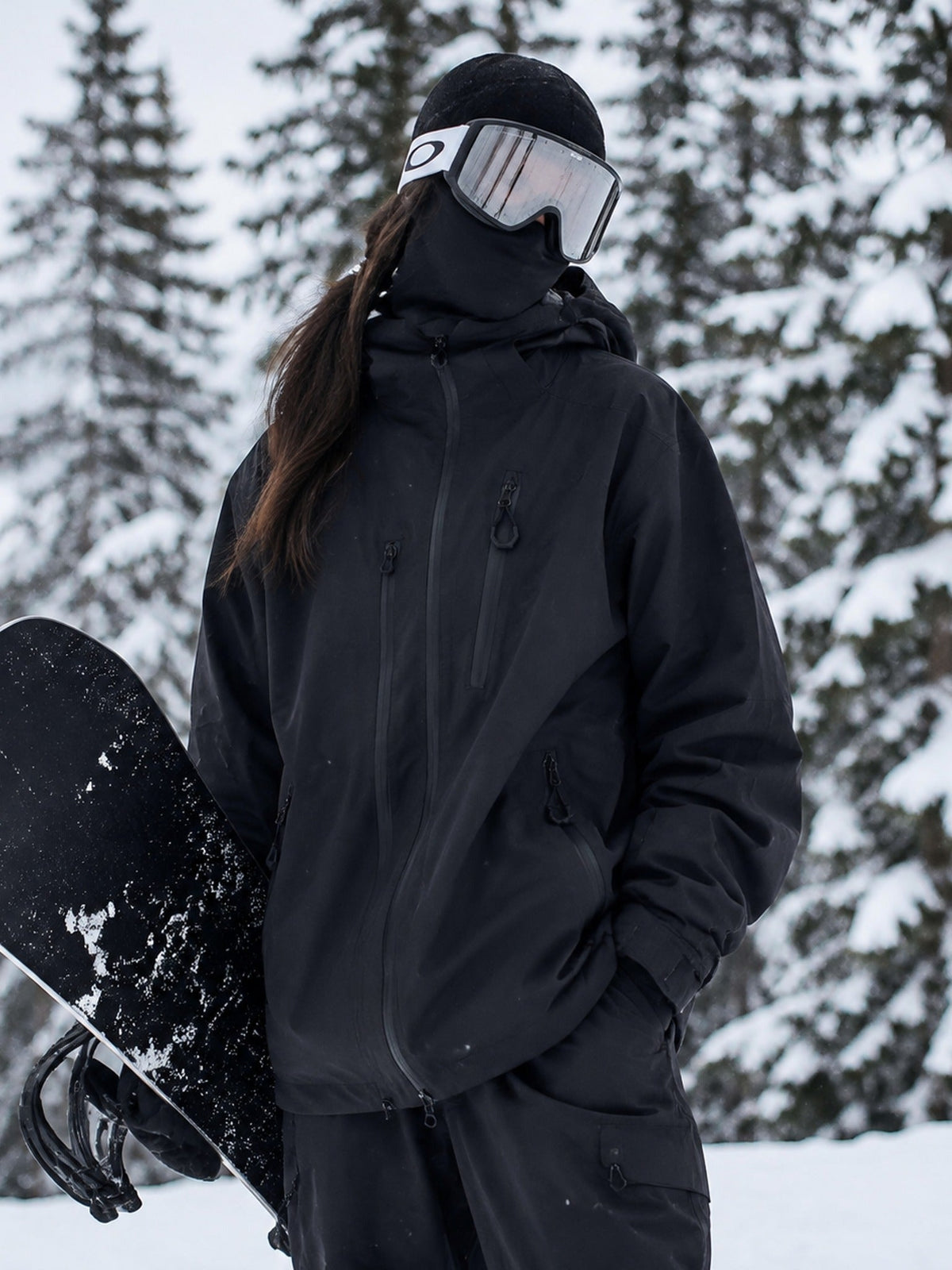 Women's Padded Hooded Snow Jacket with Storm Flap