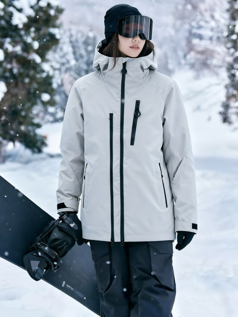 Women's Padded Hooded Snow Jacket with Storm Flap